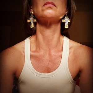 Large Cross Post Earrings